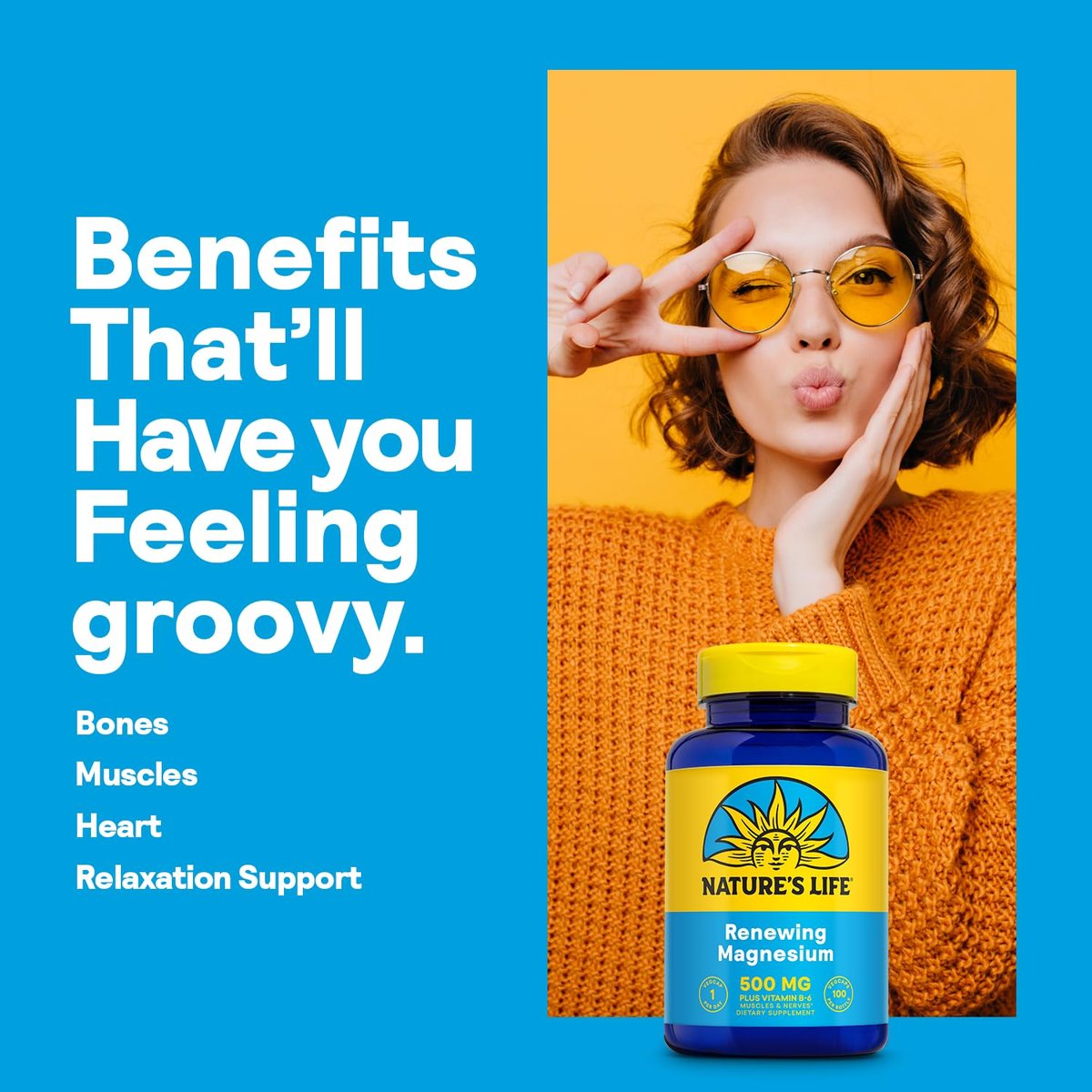 Nature's Life Renewing Magnesium 500 mg - Magnesium Citrate, Magnesium Malate, Magnesium Oxide Plus Vitamin B-6 - Muscles and Nerves Support - Lab Verified (100 Servings, 100 VegCaps) - görsel 5
