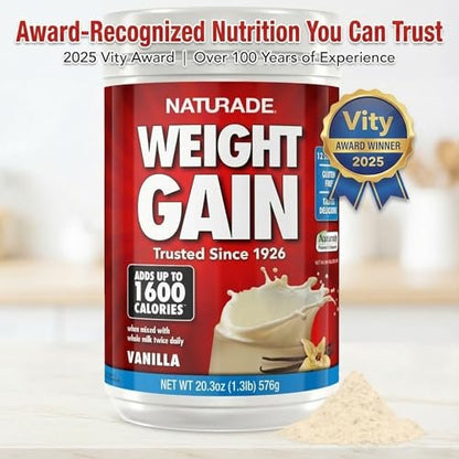 Naturade Weight Gain Nutrition Drink Mix for – Balanced Calories: Each serving delivers a carefully calibrated – Image 1