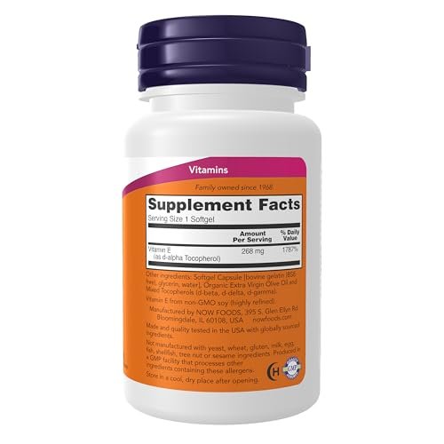 NOW Foods Supplements, Vitamin E-400 IU Mixed Tocopherols, Antioxidant Protection, 50 Softgels - görsel 4