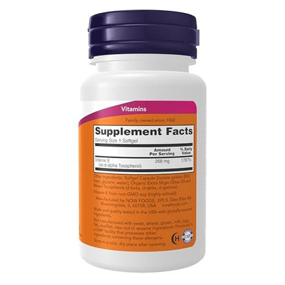 NOW Foods Supplements, Vitamin E-400 IU Mixed Tocopherols, Antioxidant Protection, 50 Softgels