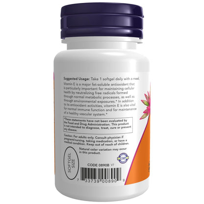 NOW Foods Supplements, Vitamin E-400 IU Mixed Tocopherols, Antioxidant Protection, 50 Softgels