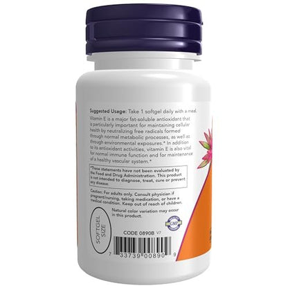 NOW Foods Supplements, Vitamin E-400 IU Mixed Tocopherols, Antioxidant Protection, 50 Softgels