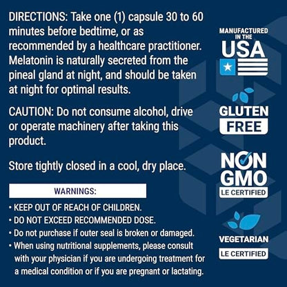 Life Extension Melatonin, 3 mg, Optimal Sleep Support, Healthy Circadian Rhythms, Cellular Defense, Gluten-Free, Non-GMO, Vegetarian, 60 Capsules