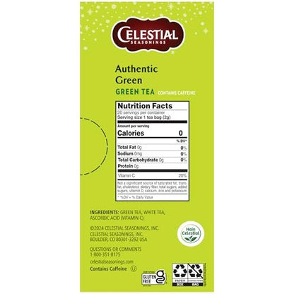 Celestial Seasonings Authentic Green Tea 20 Tea Bags