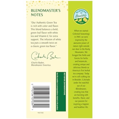 Celestial Seasonings Authentic Green Tea 20 Tea Bags - görsel 4