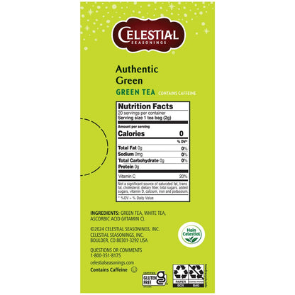 Celestial Seasonings Authentic Green Tea 20 Tea Bags