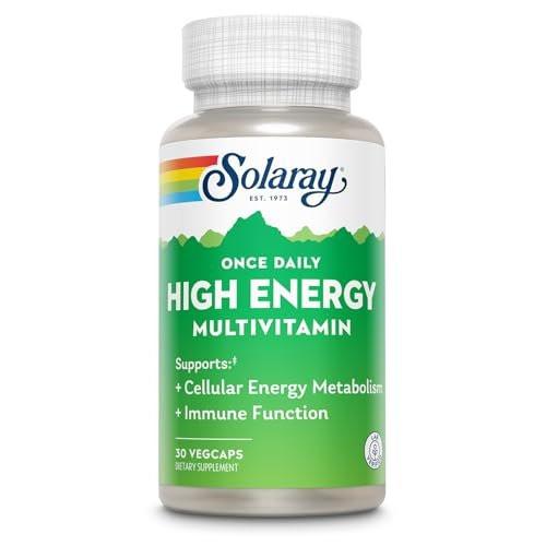 SOLARAY Once Daily High Energy Multivitamin for Women and Men – with Vitamin C, Vitamin D and Whole Food & Herb Base - Cellular Energy Metabolism & Immune Function Support – 30 Servings, 30 VegCap - görsel 2