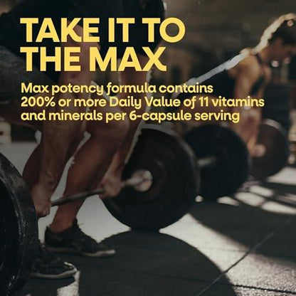 Nature's Way Alive! Max6 Potency Adult Complete Multivitamin with Iron, Antioxidant Vitamins A, C, E, B-Vitamins Including Methylated B12 & Folate, Energy Metabolism Support*, 90 Capsules
