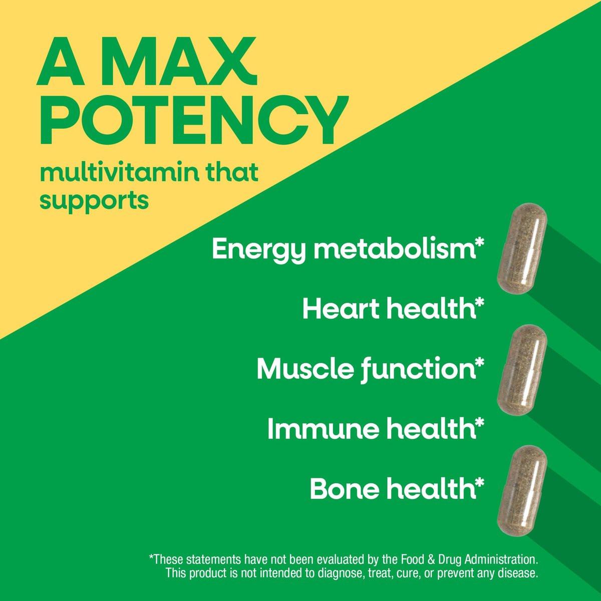 Nature's Way Alive! Max6 Potency Adult Complete Multivitamin with Iron, Antioxidant Vitamins A, C, E, B-Vitamins Including Methylated B12 & Folate, Energy Metabolism Support*, 90 Capsules - görsel 6