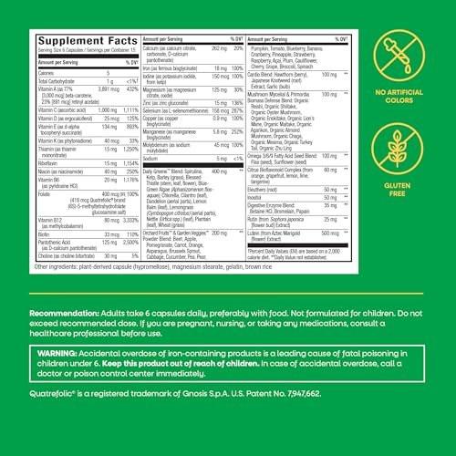 Nature's Way Alive! Max6 Potency Adult Complete Multivitamin with Iron, Antioxidant Vitamins A, C, E, B-Vitamins Including Methylated B12 & Folate, Energy Metabolism Support*, 90 Capsules - görsel 13