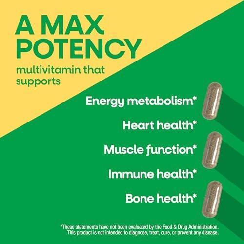 Nature's Way Alive! Max6 Potency Adult Complete Multivitamin with Iron, Antioxidant Vitamins A, C, E, B-Vitamins Including Methylated B12 & Folate, Energy Metabolism Support*, 90 Capsules - görsel 5