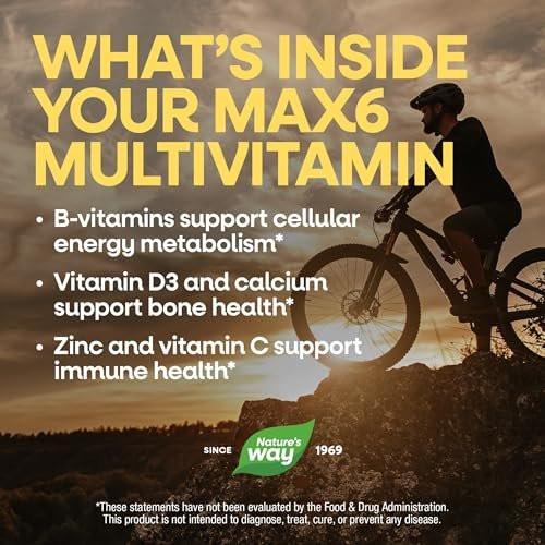 Nature's Way Alive! Max6 Potency Adult Complete Multivitamin with Iron, Antioxidant Vitamins A, C, E, B-Vitamins Including Methylated B12 & Folate, Energy Metabolism Support*, 90 Capsules - görsel 11