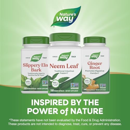 Nature's Way Neem Leaf Capsules, Traditional Intestinal Support, Used in Ayurveda, 950 mg per 2-Capsule Serving, Non-GMO Project Verified, Vegan, 100 Count (Packaging May Vary) - görsel 13