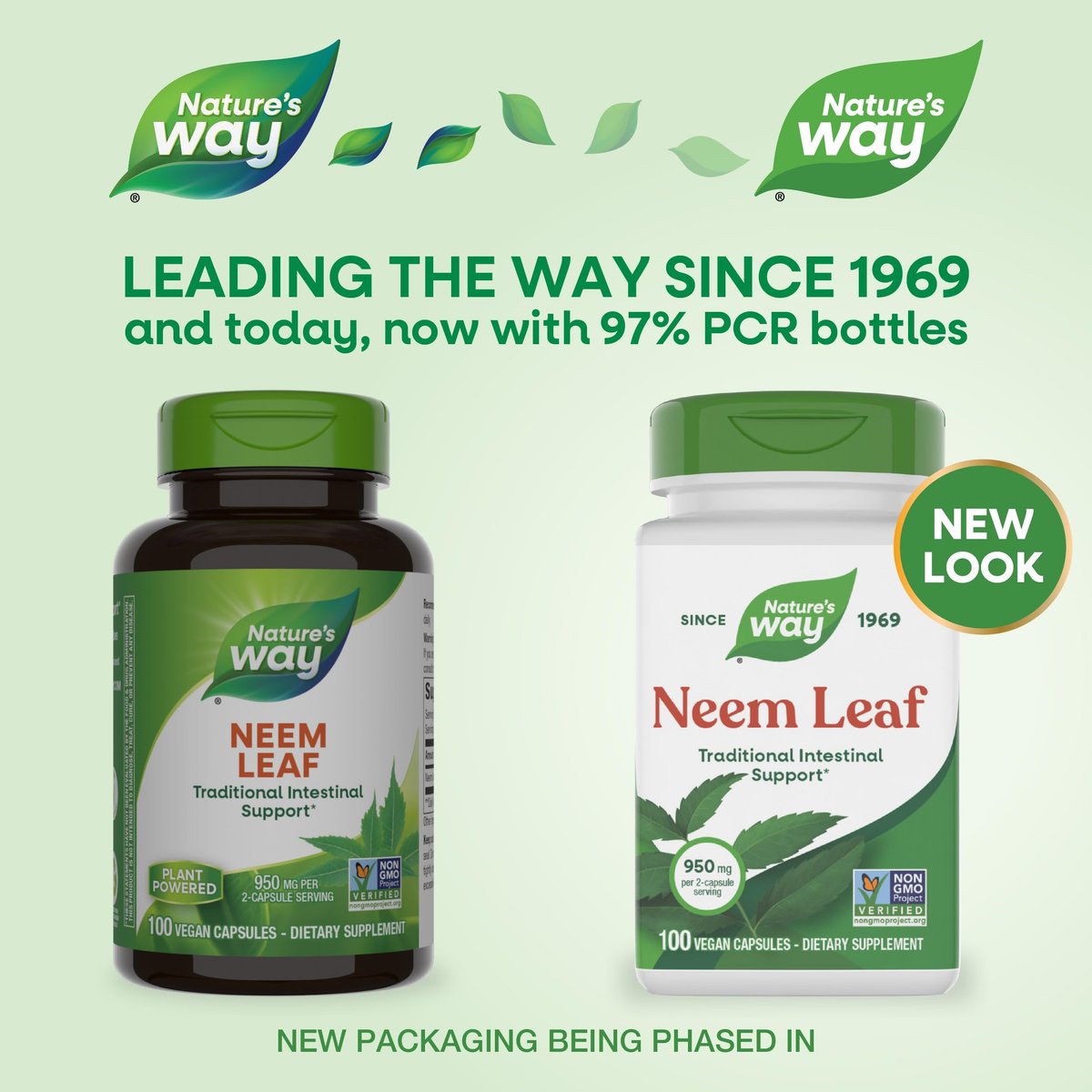 Nature's Way Neem Leaf Capsules, Traditional Intestinal Support, Used in Ayurveda, 950 mg per 2-Capsule Serving, Non-GMO Project Verified, Vegan, 100 Count (Packaging May Vary) - görsel 4