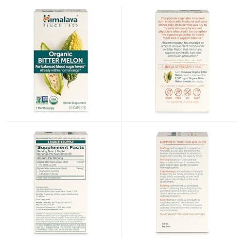 Himalaya Organic Bitter Melon - Herbal Glucose Metabolism Support - USDA Organic, Non-GMO, Vegan, Gluten Free, Additive Free, 660 mg, 60 Caplets - görsel 11