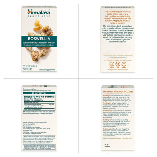 Himalaya Boswellia, Joint Support for Mobility and Flexibility, Promotes Tissue Preservation, 250 mg, 60 Capsules