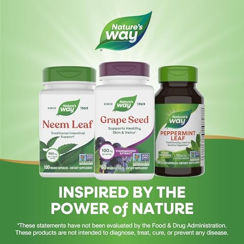 Nature's Way Grape Seed Standardized Extract, Supports Healthy Skin and Veins, Antioxidant Support, Non-GMO Project Verified, 60 Vegan Capsules (Packaging May Vary) - görsel 10