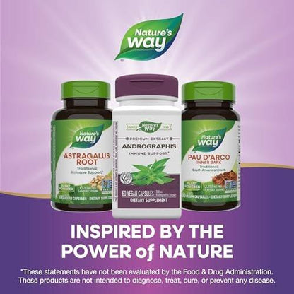 Nature's Way Premium Extract Andrographis, Immune Support*, 300 mg Andrographis Extract per Serving, 60 Vegan Capsules