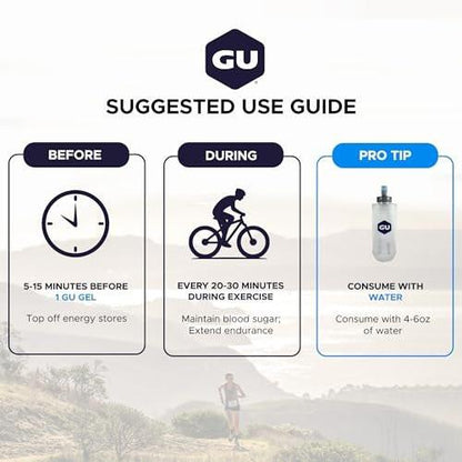 GU Energy Original Sports Nutrition Energy Gel, Vegan and Dairy-Free On-the-Go Energy for Any Workout, Strawberry Banana, 8-Count
