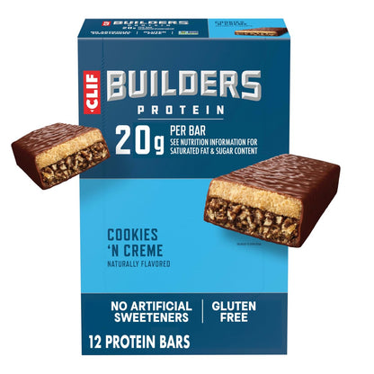 CLIF BUILDERS Protein Bars - Cookies 'n – 20g Plant-Based Protein: Each bar provides 20 grams of protein from pea – Image 1