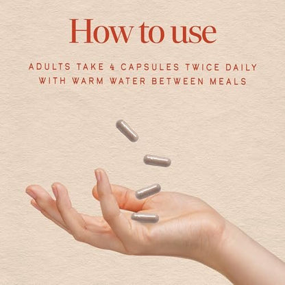 Nature's Way Slippery Elm Bark Capsules, Traditional Digestive Support to Soothe Gastrointestinal Tract*, 1,600 mg per 4-Capsule Serving for Traditional GI Support*, Vegan, 100 Capsules