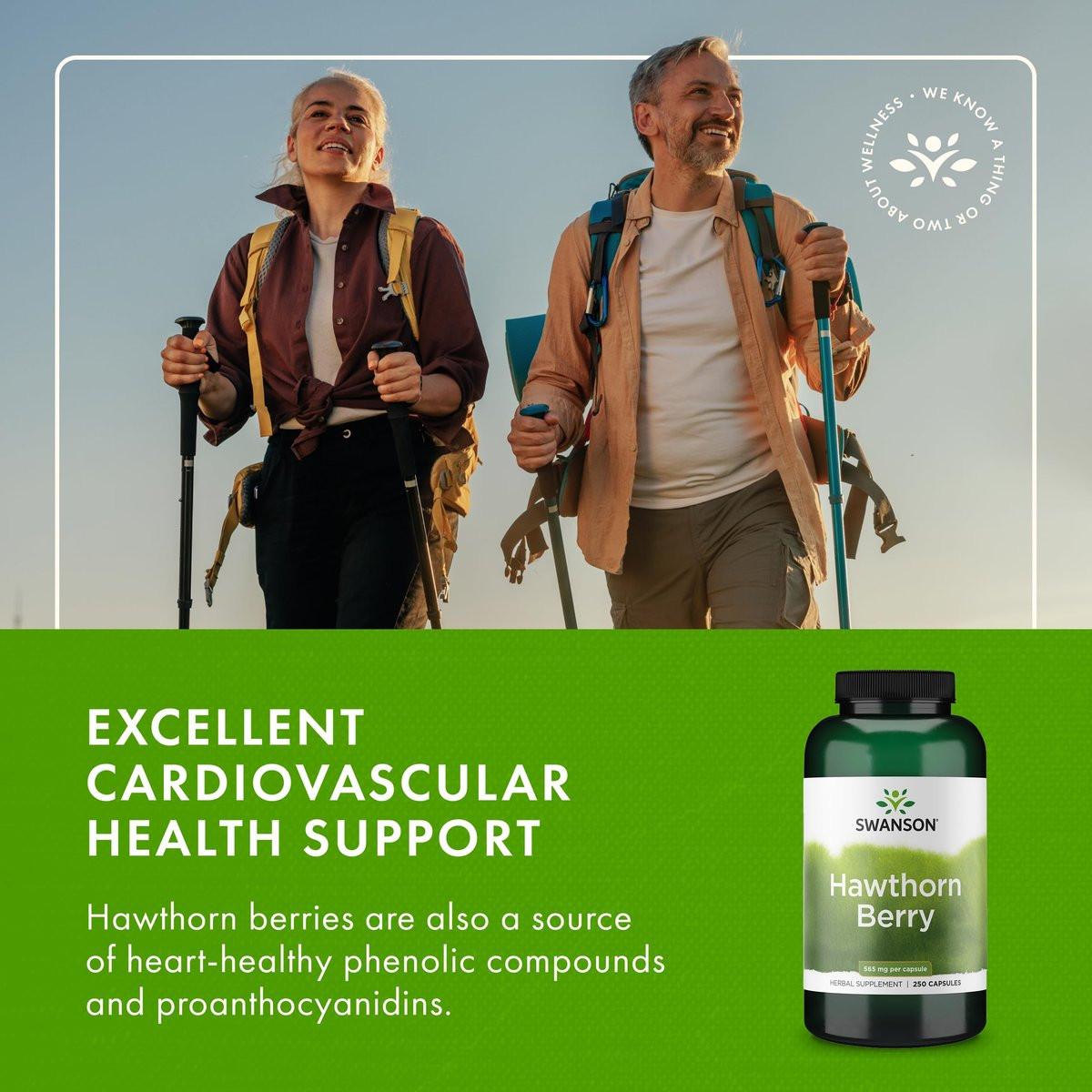 Swanson Hawthorn Berry Full Spectrum Circulation Support Supplement for Heart-Health-Conscious Adults with Antioxidant Flavonoids (250 Capsules, 565 mg Each) - görsel 9