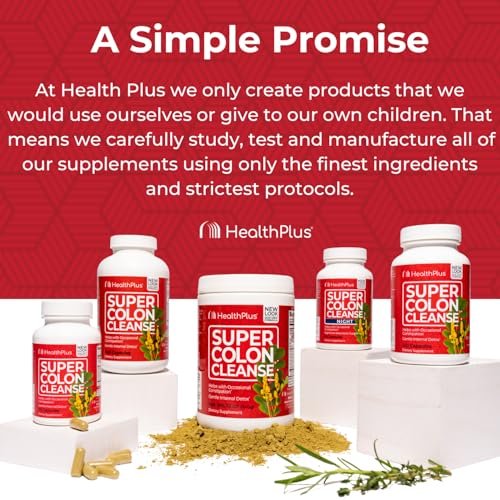 Health Plus Super Colon Cleanse Night Formula Digestive Support | Constipation Relief to Reduce Bloating with Probiotics and Valerian Root for Sleep | More than 1 Cleanse, 60 Capsules - görsel 5