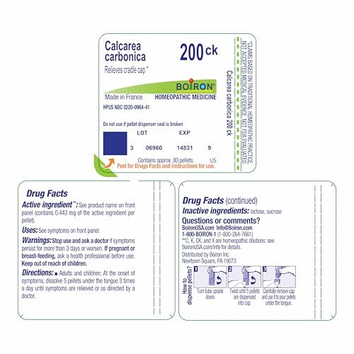 Boiron Calcarea Carbonica 200Ck, Homeopathic Medicine for Cradle Cap - 80 Pellets - görsel 3