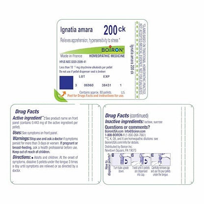 Boiron Ignatia Amara 200Ck Homeopathic Medicine for Stress - 80 Pellets