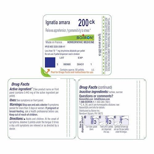 Boiron Ignatia Amara 30C Homeopathic Medicine for Relief from Emotional Stress, Hypersensitivity, Irritability, and Moodiness - 3 Count (240 Pellets) - görsel 3