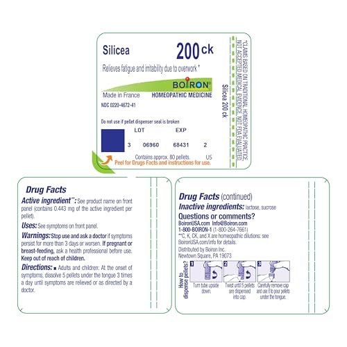 Boiron Silicea 200Ck Homeopathic Medicine for Fatigue - 80 Pellets - görsel 17