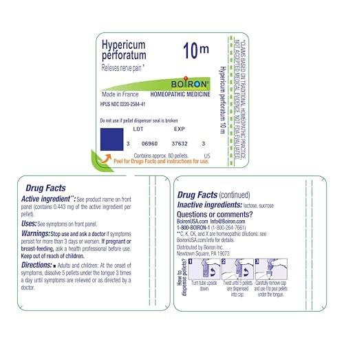 Boiron Hypericum Perforatum 10M Homeopathic Medicine for Nerve Pain - 80 Pellets - görsel 18