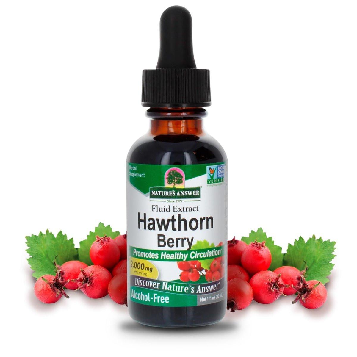 Nature's Answer Hawthorn Berries | Promotes Healthy Circulation Function | Helps Maintain Healthy Cholesterol Levels | Gluten-Free, Alcohol-Free, Kosher Certified & No Preservatives 1oz - görsel 4