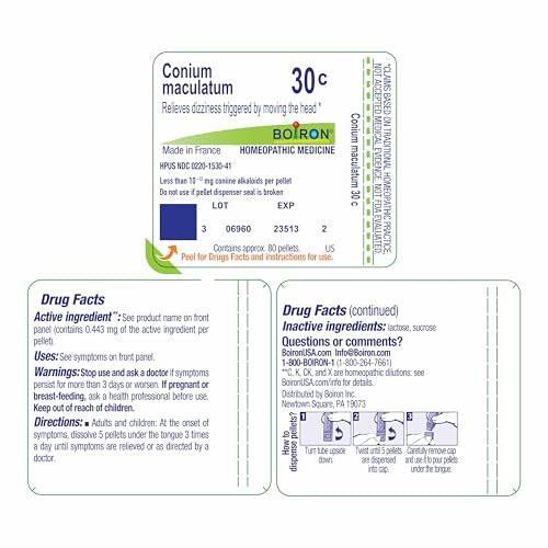 Boiron Conium Maculatum 3C for Dizziness Triggered by Moving The Head - 80 Pellets - görsel 3