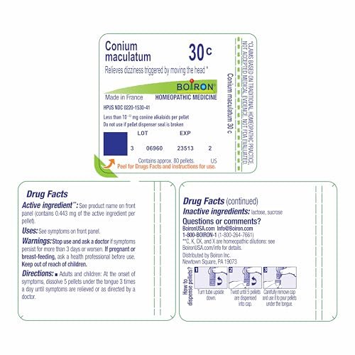 Boiron Conium Maculatum 30C for Dizziness Triggered by Moving the Head - 80 Pellets - görsel 3
