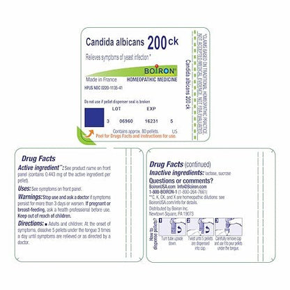 Boiron Candida Albicans 200Ck for Symptoms of Yeast Infection - 80 Pellets