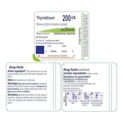Boiron Thyroidinum 200Ck for Symptoms of Eczema or Psoriasis - 80 Pellets