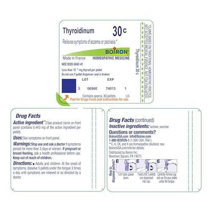 Boiron Thyroidinum 30C for Symptoms of Eczema or Psoriasis - 80 Pellets
