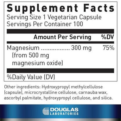 Douglas Laboratories Magnesium Oxide | Supports Normal Heart Function and Bone Formation* | 100 Capsules