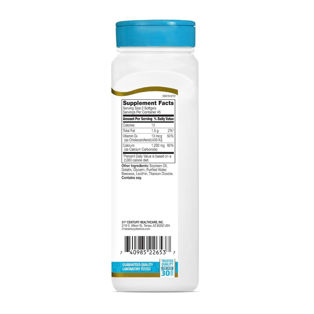 21st Century Calcium Plus D3 Liquid Filled Softgel, 1200 mg, 90 Count - görsel 3