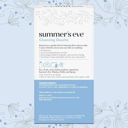Summer’s Eve Extra Cleansing Vinegar and Water Feminine Cleansing Douche, Odor Control, pH Balanced, Gynecologist Tested, with Comfortip, 4.5 Ounce Each, 2 Count (Pack of 6)