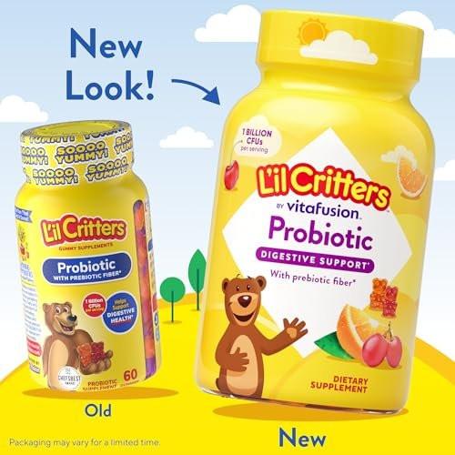 L’il Critters Probiotic Daily Gummy Supplement for Kids, for Digestive Health Support, Grape, Cherry and Orange Flavors, 60 Gummies - görsel 7