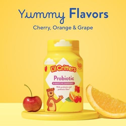 L’il Critters Probiotic Daily Gummy Supplement for Kids, for Digestive Health Support, Grape, Cherry and Orange Flavors, 60 Gummies - görsel 11