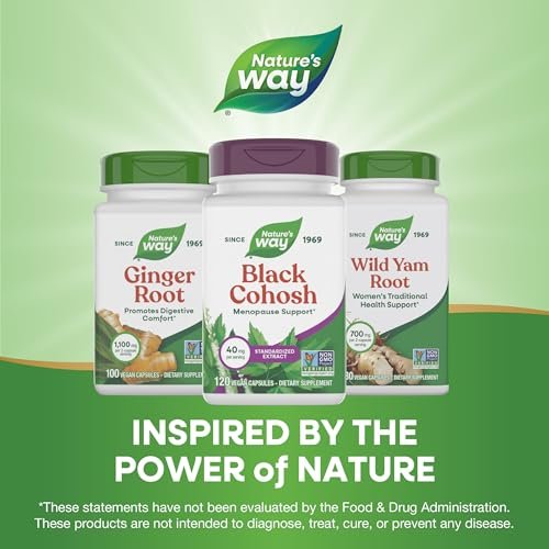 Nature's Way Black Cohosh Premium Extract, Helps Reduce Night Sweats and Promotes Restful Sleep for Women During Menopause*, 40 mg per Serving, 120 Vegan Capsules (Packaging May Vary) - görsel 13