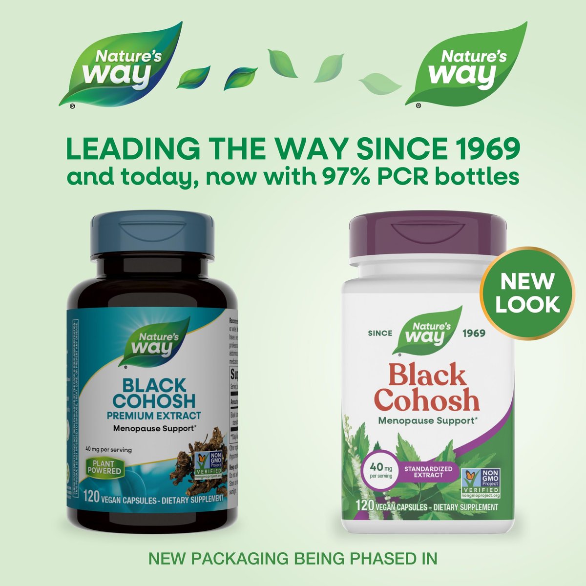 Nature's Way Black Cohosh Premium Extract, Helps Reduce Night Sweats and Promotes Restful Sleep for Women During Menopause*, 40 mg per Serving, 120 Vegan Capsules (Packaging May Vary) - görsel 4