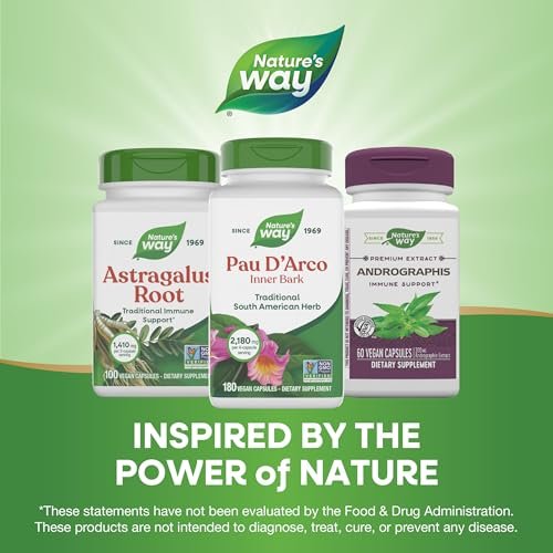 Nature's Way PAU d'Arco Inner Bark, Traditional South American Herb, 2,180 mg per 4-Capsule Serving, Non-GMO Project Verified, 180 Capsules (Packaging May Vary) - görsel 13