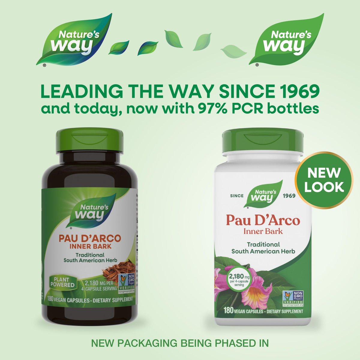 Nature's Way PAU d'Arco Inner Bark, Traditional South American Herb, 2,180 mg per 4-Capsule Serving, Non-GMO Project Verified, 180 Capsules (Packaging May Vary) - görsel 4