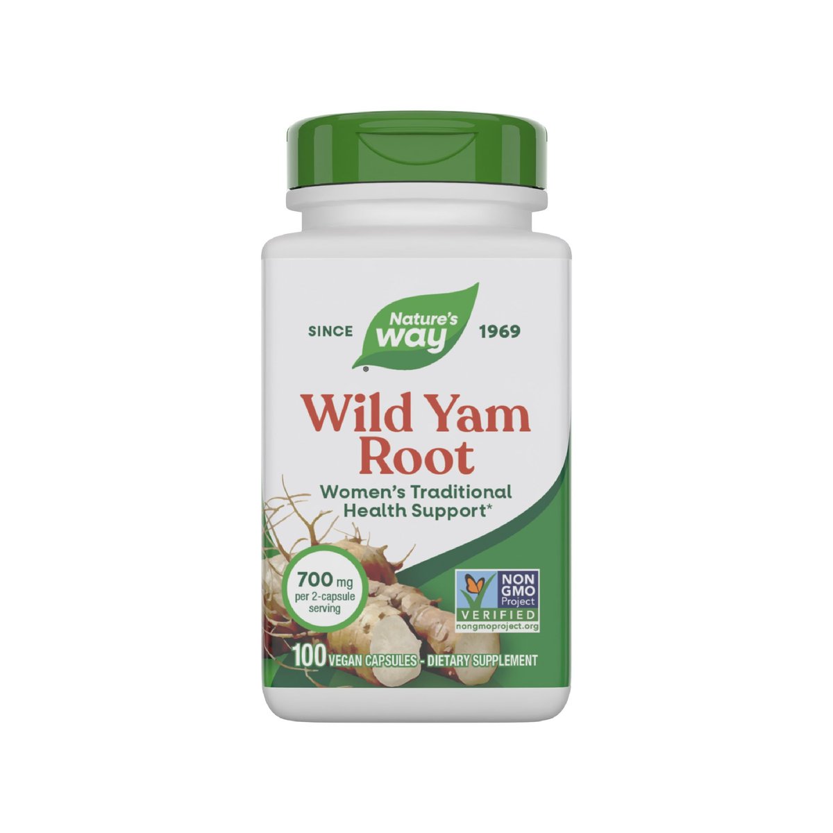 Nature's Way Wild Yam Root Capsules, Women's Traditional Health Support*, 700 mg per 2-Capsule Serving, Non-GMO Project Verified, 100 Vegan Capsules (Packaging May Vary) - görsel 2