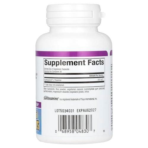 Natural Factors Stress-Relax Suntheanine L-Theanine 125 mg, Non-Drowsy Stress Support for Mental Calmness and Relaxation, 60 Capsules - görsel 1