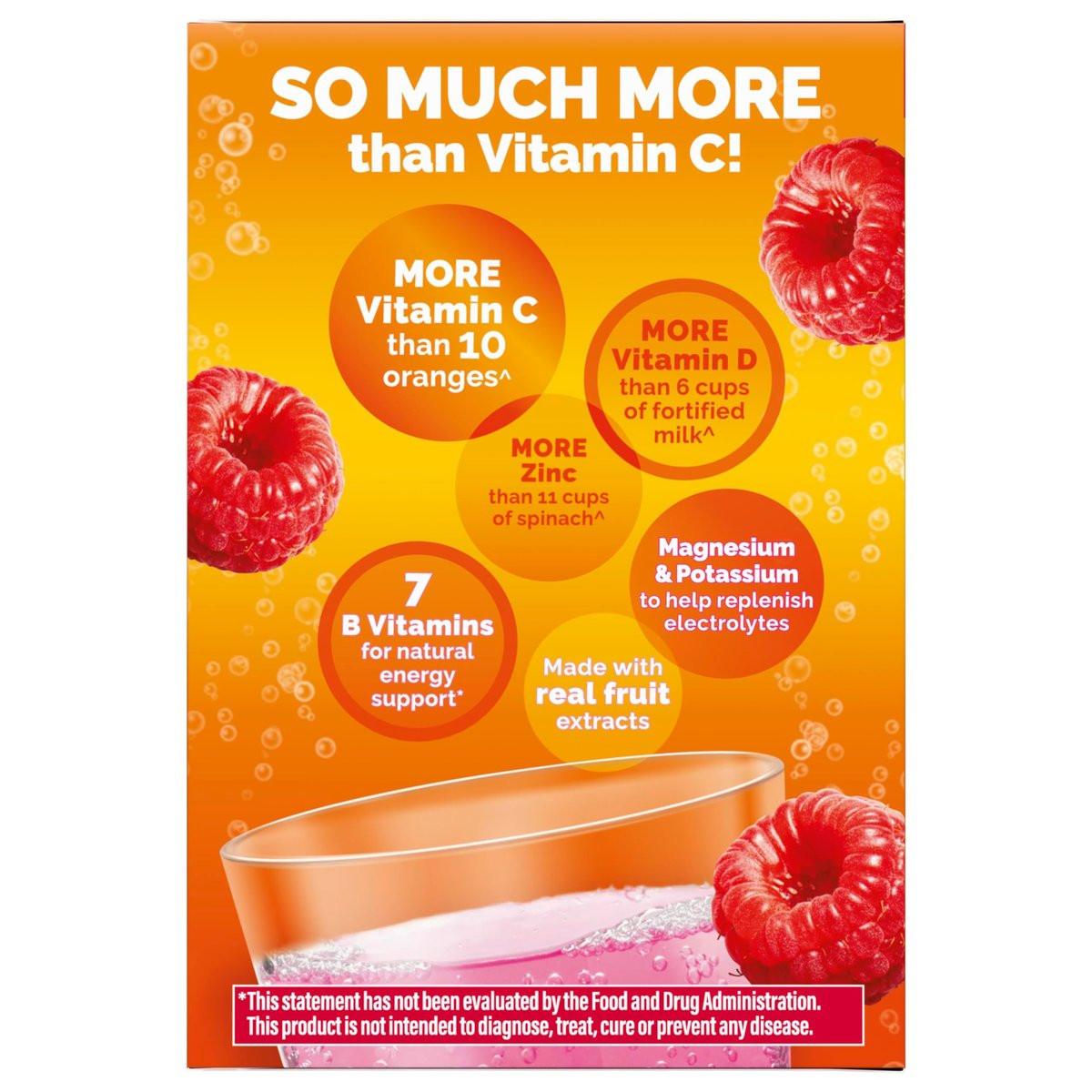 Emergen-C 1000mg Vitamin C Immune Support Powder Raspberry 30CT includes Zinc, Manganese, 7 B Vitamins and Electrolytes for Back to School Essentials - görsel 3